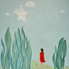 On A Clear Day At The Edge Of A Cliff